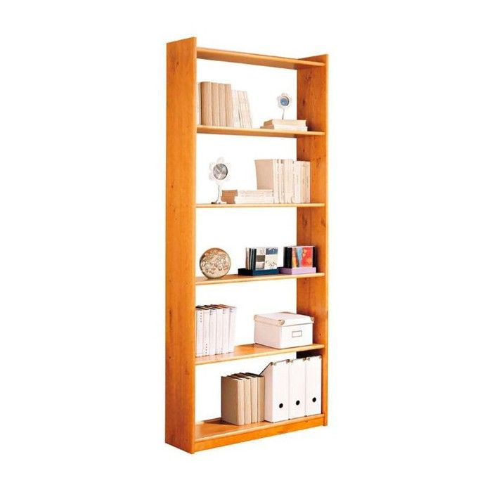 Étagère de rangement bibliothèque 6 niveaux en pin massif coloris miel - Longueur 80 x Profondeur 28 x Hauteur 200 cm Étagère de rangement bibliothèque 6 niveaux en pin massif coloris miel - Longueur 80 x Profondeur 28 x Hauteur 200 cm