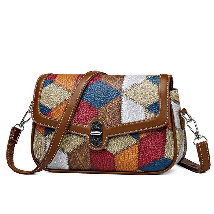 Sac à Main Femme - Sac en Bandoulière Multicolore - Grande Capacité en Cuir PU - Classe Élégant