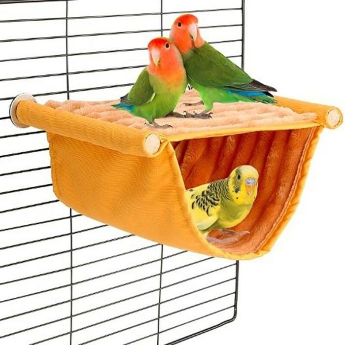 Comparer les prix de Jouet pour oiseau Hamac pour oiseaux accessoire pour cage à perroquet set lavable jaune S