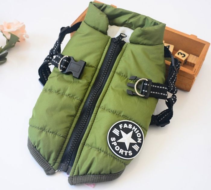 Meilleurs prix pour Vêtements pour chien gilet une pièce en coton sur la poitrine et le dos vêtements rembourrés dhiver pour animaux de compagnie