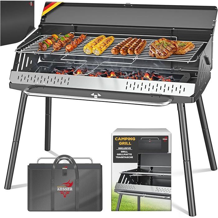 Grille-pain De Camping Pliable 4 Tranches, Portable, En Acier Inoxydable, Compatible Avec Les Plaques De Cuisson A Gaz Et Les Rechauds Portables 96440446