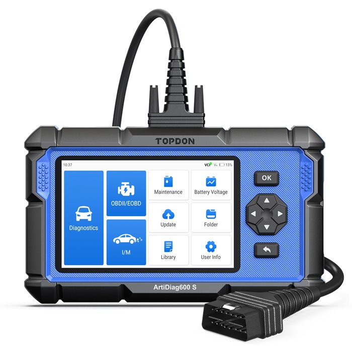 TOPDON ArtiDiag600S-FR Valise de Diagnostic Auto pour 4 Systèmes 9 Fonctions de Réinitialisation OBD2 en français