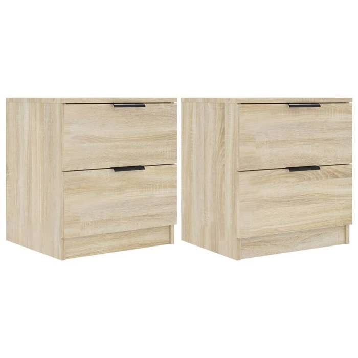 JILLS - Ensemble de 2 armoires de chevet Tables de chevet Lot de 2 - Chêne Sonoma - Bois dingénierie OCT23375844