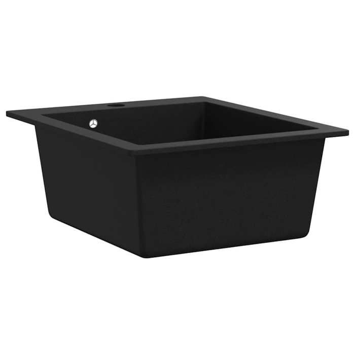 Évier de cuisine en granit - WIENS - Noir - 425x500 mm - Encastrable - Résistant à la chaleur 280°C