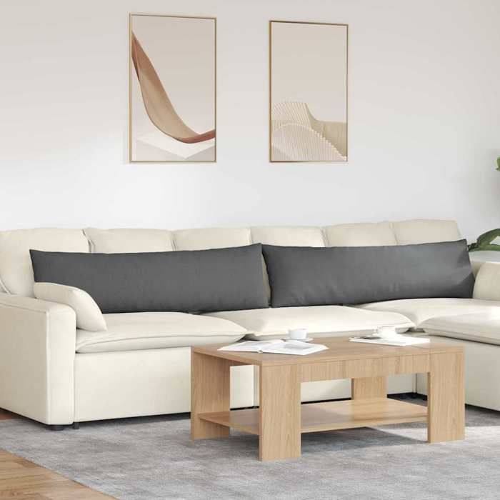 vidaXL Coussins de canapé 2 pcs Gris foncé 145 x 40 cm tissu 42013826
