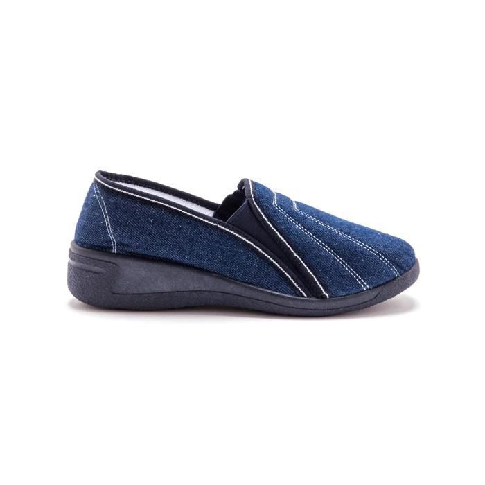 Pédiconfort Espadrilles en toile intérieur éponge femme Pédiconfort