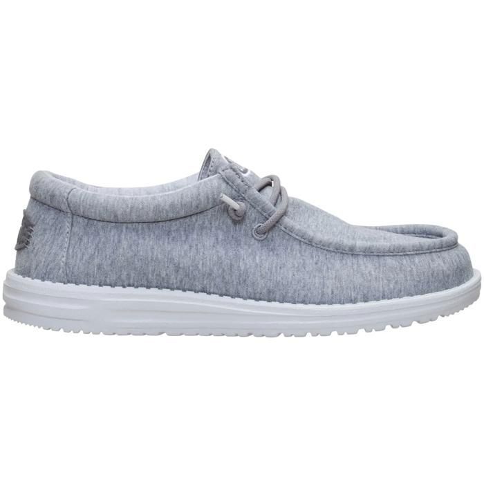 Baskets - HEY DUDE - Wally Stretch - Bleu - Jersey extensible - Semelle intérieure amovible
