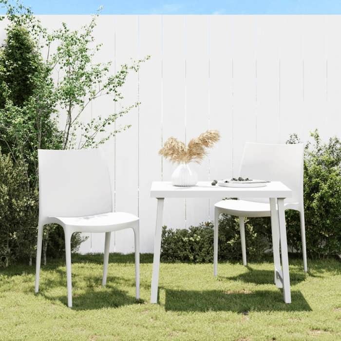 Chaises ergonomiques - Magnifique Chaises modernes de jardin et terrasse 2 PCS blanc 50x46x80cm polypropylène 50x46x80cm 5306