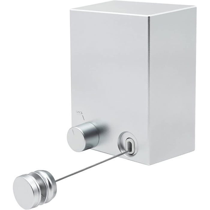 Corde à linge rétractable - LEVYS - Longueur extensible jusquà 4 2 m - Acier inoxydable 304 - Fixation murale