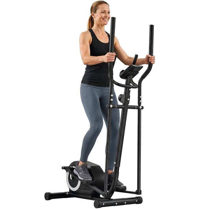 Vélo elliptique - SPORTNOW - résistance 8 niveaux capteur pouls bluetooth support pour téléphone - acier - 100x52x153cm - gris