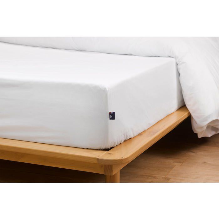 MELLO Drap housse grand bonnet Percale de coton - Couleur:Blanc Taille:160 x 200 cm - Blanc 