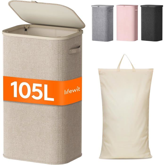 Panier Linge Sale Bac Linge Avec Couvercle Corbeille Linge Avec Plastique Poignées Et Sac Linge Laundry Basket Pour Buanderi[BI1]