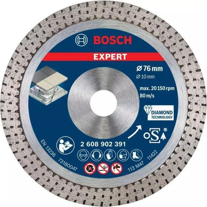 Disque diamant hard ceramic expert 76x19x10mm BOSCH 2608902391