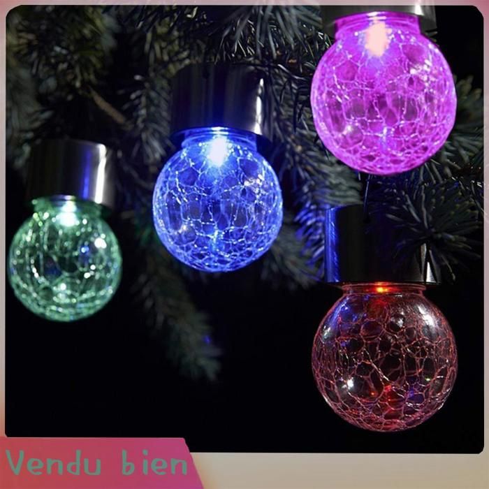 AUCUNE Lumière solaire boule creuse Boule lumineuse solaire creuse petit lustre coloré luminaire decorative Couleur assortie