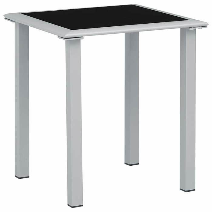 Table balcon vidaXL Table de jardin Noir et argenté 41x41x45 cm Acier et verre durable &4135