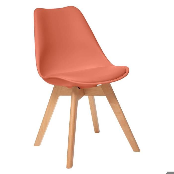 Chaise Baya pieds hêtre rose terracotta - Atmosphera Créateur dintérieur