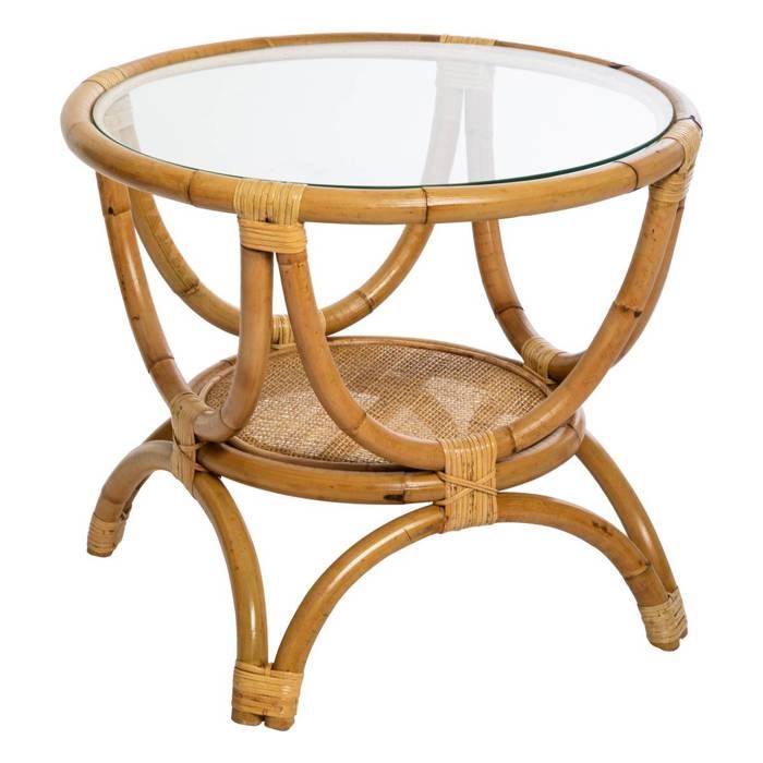 Table dappoint Farah rotin D59cm - Atmosphera Créateur dintérieur