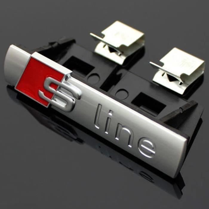 montage S Line S Front Line Grille Emblem Badge ABS chromé -Front calandre pour Audi A1 A3 A4 A5 A6 A7 Q3 Q5 Q7 TT