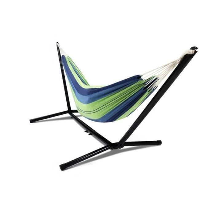 LUXS Hamac lit suspendu de jardin avec Support réglable en Acier Charge Max 220 kg