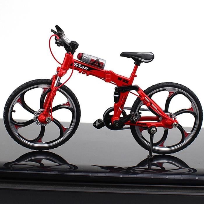 Jouet de Doigt Mini Vélo, Modèle de vélo 1:10, Ornement Miniature de Modèle  de Vélo pour Garçons Filles, Cadeau pour Enfants, Rouge
