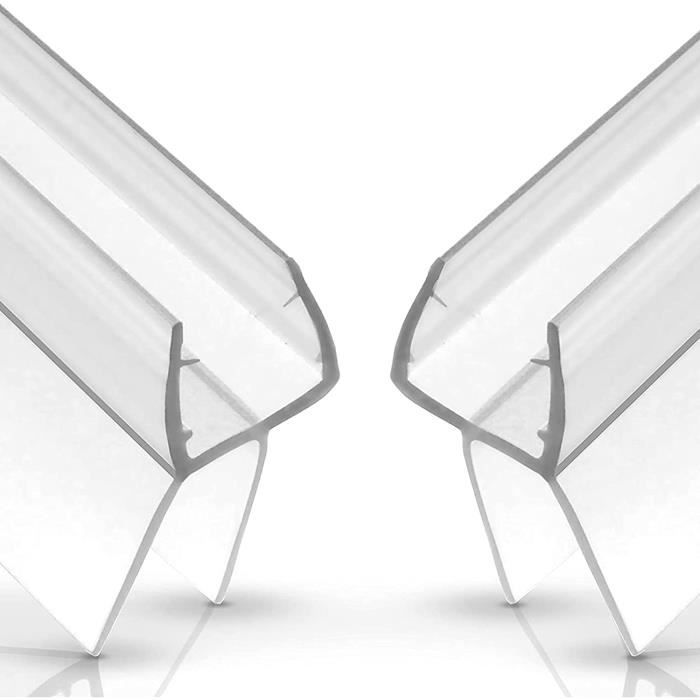 SIRHONA Joint De Porte De Douche 80cm, Joint Cabine Douche,Joint De Rechange,Adapté Pour 6 Mm/7 Mm D'épaisseur De Verre Joint En Caoutchouc Joint De Douche En PVC,avec Déflecteur D'eau - 02