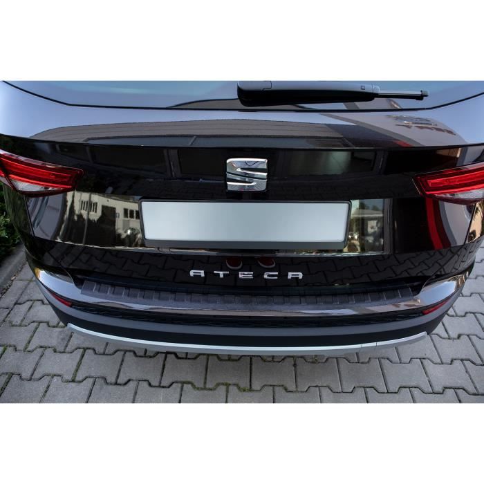 Protection de seuil de coffre chargement en acier noir pour Seat Ateca 2016-