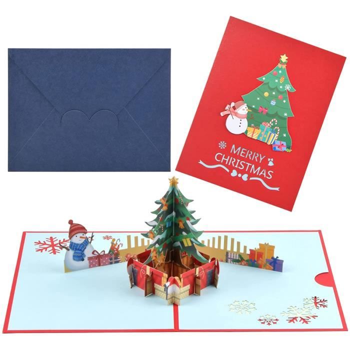 Carte De Noël Pop-Up 3D Papier Carte Merry Christmas Avec Enveloppe