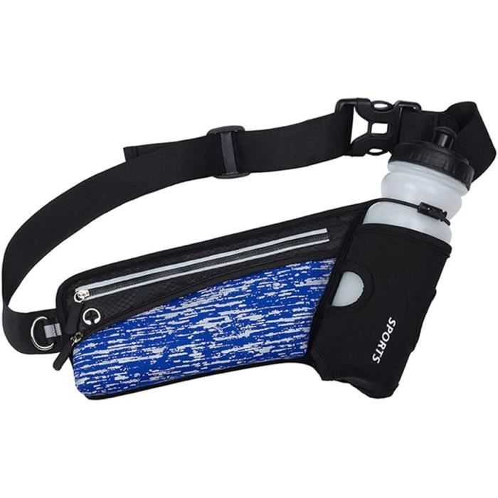 Ceinture De Running Avec Porte-bouteille - 4 Poches, étanche, Réglable 60-110 Cm, Pour Smartphone 7.5"