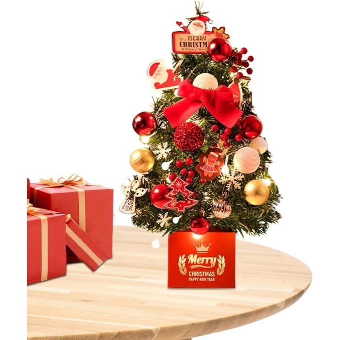 Mini Sapin Noël Artificiel Avec Guirlandes Led Décoration Table Pour