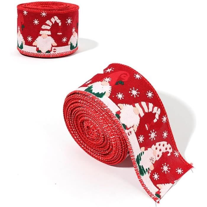 2 Rouleaux Ruban Noël 20 Yards - Motif 'Merry Christmas' - 20mm Large - Pour Emballage Cadeaux & Déco