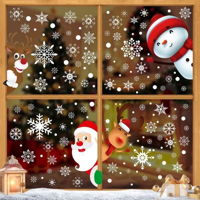 CCYKXA 1 Set Autocollant Noël Fenêtre, Stickers Noel Fenetre