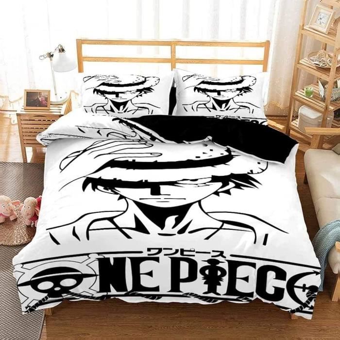 Parure De Lit Anime Microfibre 200x200 Cm - Housse De Couette + Taies, Cadeau Enfant