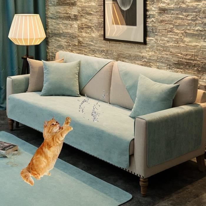 Housse De Canapé Imperméable 180x420 Cm - Résistante Aux éclaboussures, Antidérapante - Tissu Polyester/chanvre, Beige
