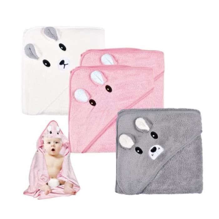 Wffeila 3 Pièces Serviette De Bain Bébé, Cape De Bain Bébé À Capuche, 80 x 80cm Peluche De Corail De Haute Qualité, Douces & Absorption Forte, Serviettes pour Enfants en Bas âge Wffeila 3 Pièces Serviette De Bain Bébé, Cape De Bain Bébé À Capuche, 80 x 80cm Peluche De Corail De Haute Qualité, Douces & Absorption Forte, Serviettes pour Enfants en Bas âge