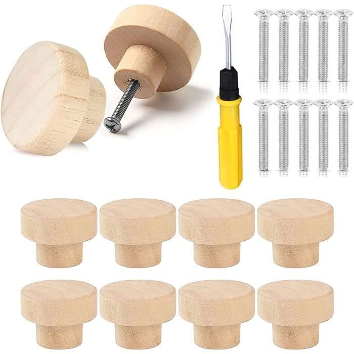 Lot de 10 boutons d'armoire ronds en acier inoxydable - SURENHAP - Modèle Moderne - Noir mat