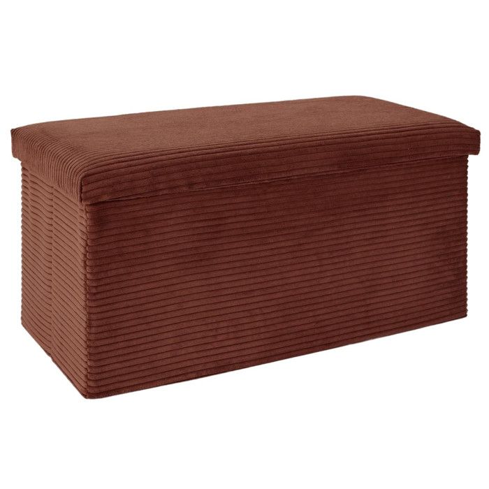 Coffre Banc Pliable - Home Deco Factory - Scott Terra - Côtelé - Orange