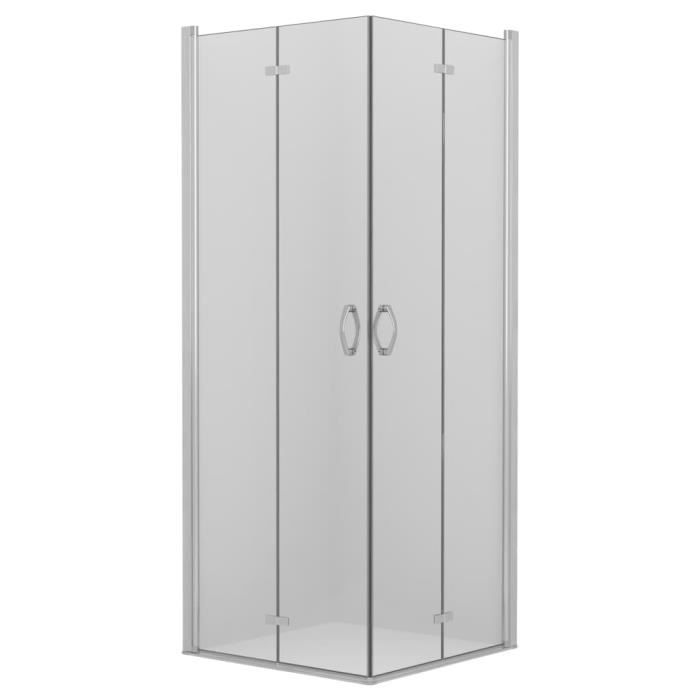 Cabine De Douche Angulaire 75x100CM H198 Verre Opaque Fixe Saloon 2 Pivotantes 100 Mod West 83635230