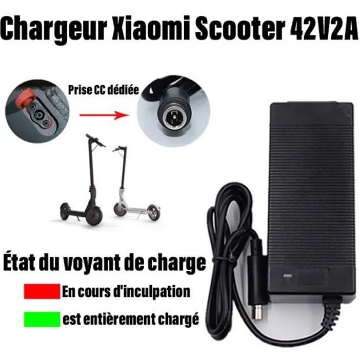 Chargeur Xiaomi M365, Chargeur Rapide EU 42V 2A chargeur trottinette  électrique pour Xiaomi Mijia Cyclomoteur ES1/ES2/2/ES4 - Cdiscount Auto
