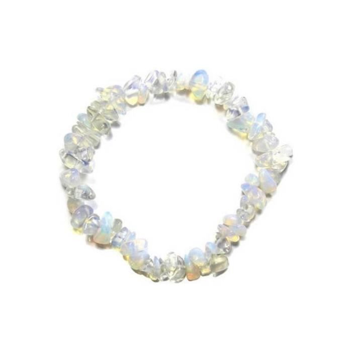 Bracelet - Estime de soi - Opalite - Transparent - 18cm - Perles baroques