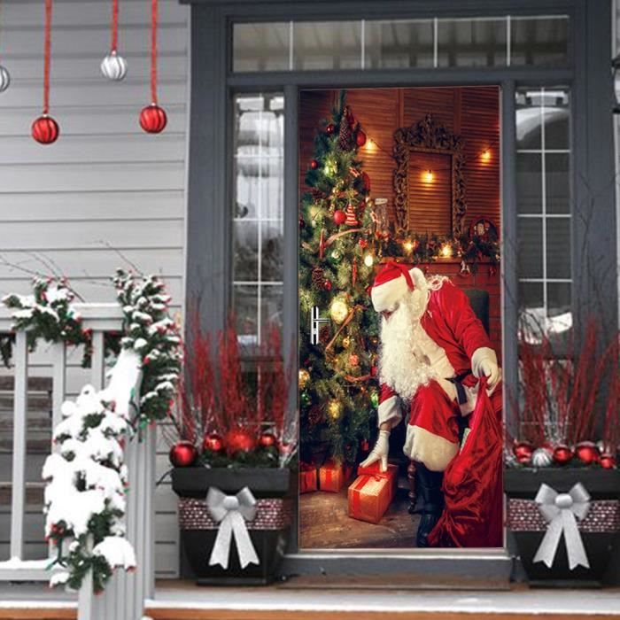 STICKERS DE VITRINE Joyeux Noël Art mur amovible Accueil fenêtre