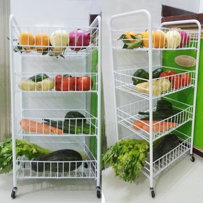 3 Niveau Veg Chariot Cuisine Fruit & Vegetable Rack Avec Roues Stockage Profond stand