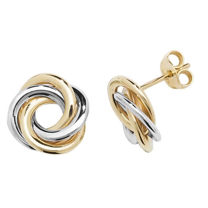 Boucles D Oreilles Femme Or 2 Couleurs 375 1000 Achat Vente Boucle D Oreille Boucles D Oreilles Or 9k Or Jaune