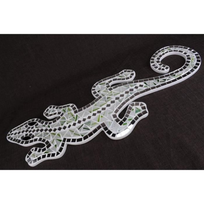 Gecko Margouillat Salamandre mural 60cm décor mosaique de verre