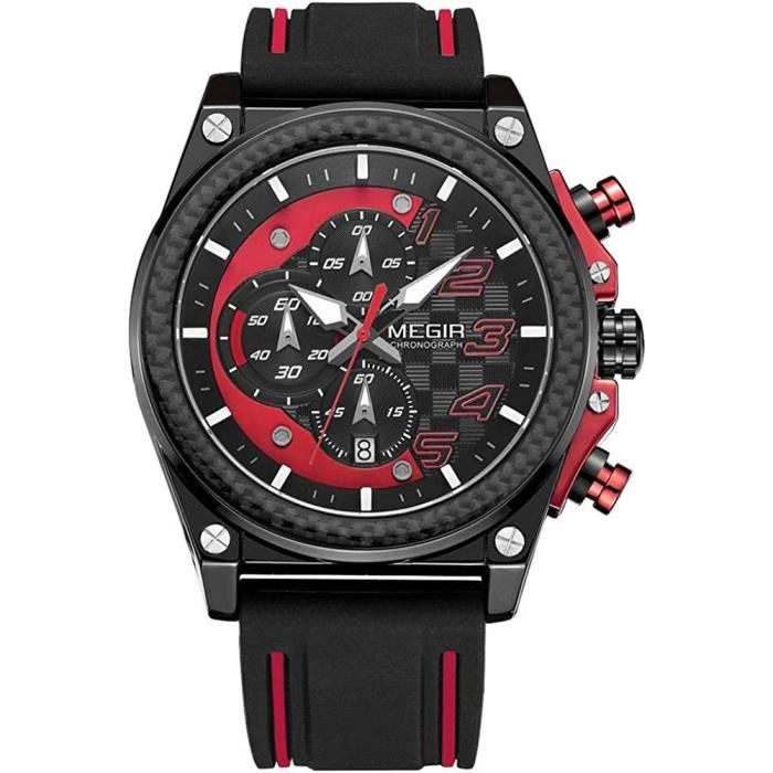 Montre noir sales et rouge