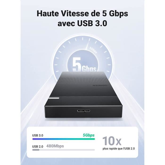 UGREEN USB 3.0 Boîtier Externe Pour Disque Dur 2,5 Pouces SATA III Ii I Hdd Ssd30848