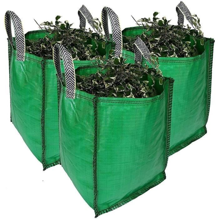 45 Sacs Jardin 90L - Tissu Polypropylène Résistant - Pour Déchets Verts, Feuilles, Branchages