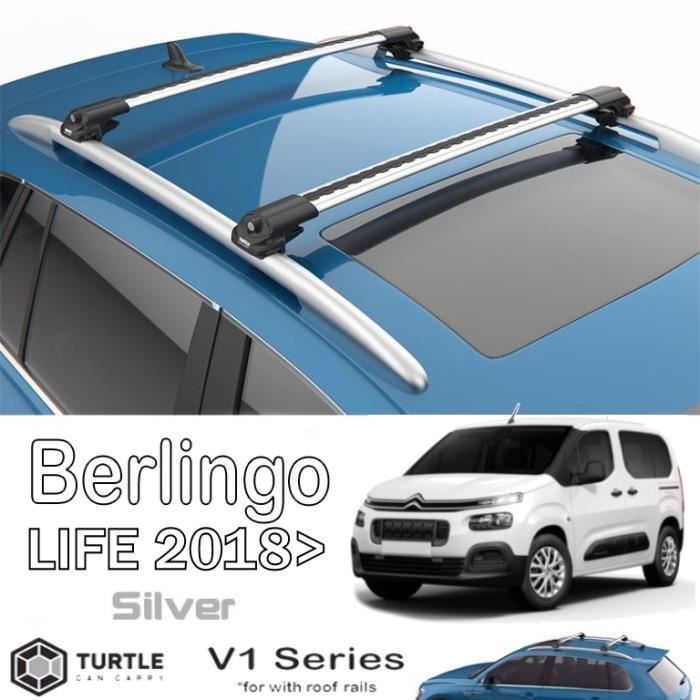 Barres de toit pour Citroen Berlingo III 09/2018> Life transversales, alu  (le jeu de 2) série Turtle V1 avec serrures - Cdiscount Auto
