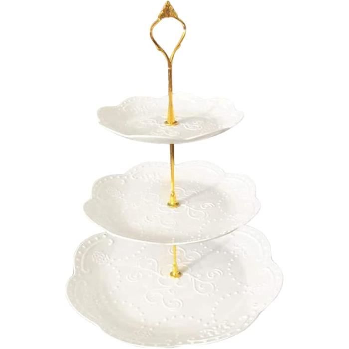 Garbenat – Présentoir à Cupcakes En Bois Massif 3 étages – Avec Plateaux Pivotants – 92 X 40 X 48 Cm – Pour Mariage, Anniversaire, Fête – Support Jusqu’à 6 Kg