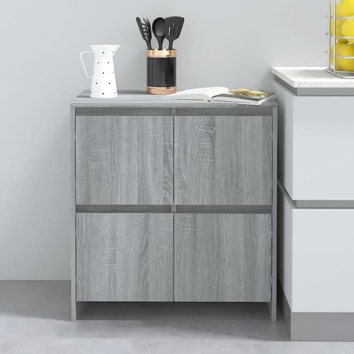 Buffet bas - MAG - Contemporain - Sonoma gris - 4 portes - Aspect bois Buffet bas - MAG - Contemporain - Sonoma gris - 4 portes - Aspect bois
