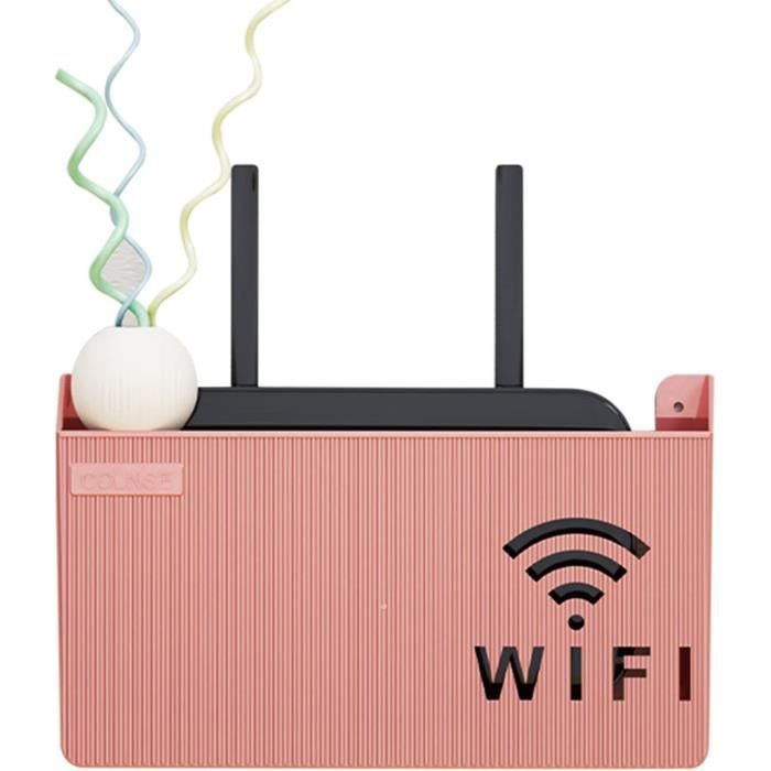Étagère Murale Pour Routeur WiFi Et Câbles - Support De Rangement Blanc, Installation Sans Perçage, Taille S (39x9x27 Cm)